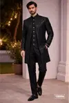 Dark Black Colour Outluk Vol 126 Party Wear Mens Indo Western Manufacturers 126014
